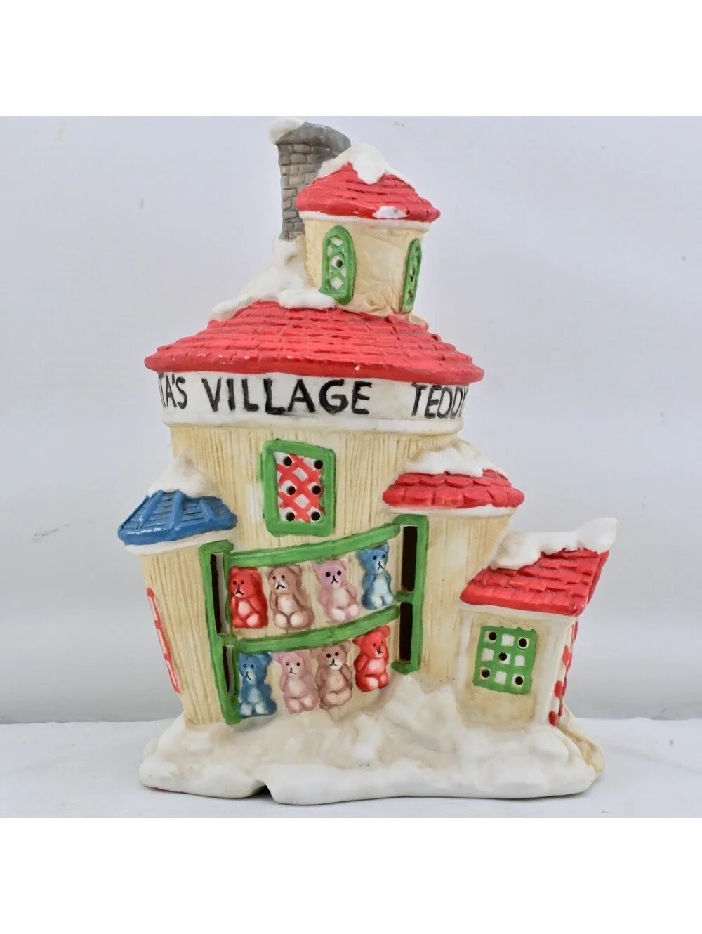 1993 Mercuries USA Santa's Teddy Bear Factory Christmas Village..NO LIGHT/BOX